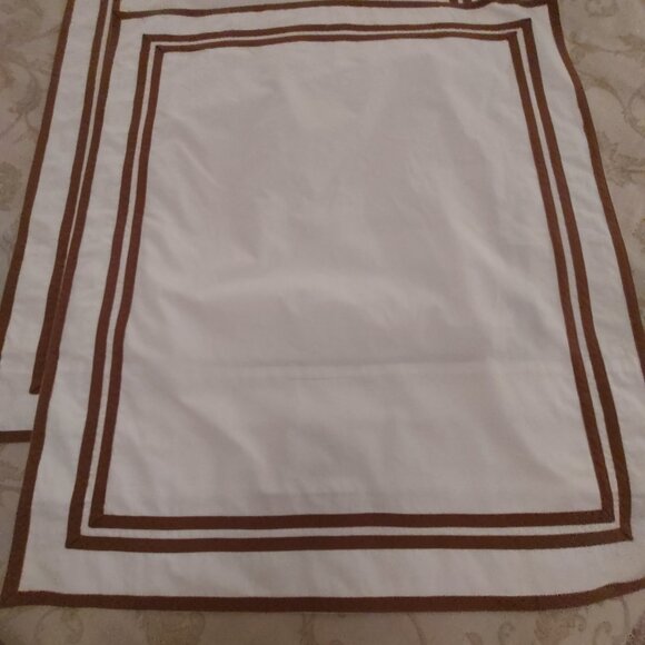 MATOUK MERIDIAN SHAMS 100% LONG STAPLE COTTON PERCALE 350TC IVORY BRONZE USA - Picture 1 of 3